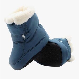 Kuner Baby Plush Snow Boots – Blue – Size 6–12 Months – Soft Winter Booties